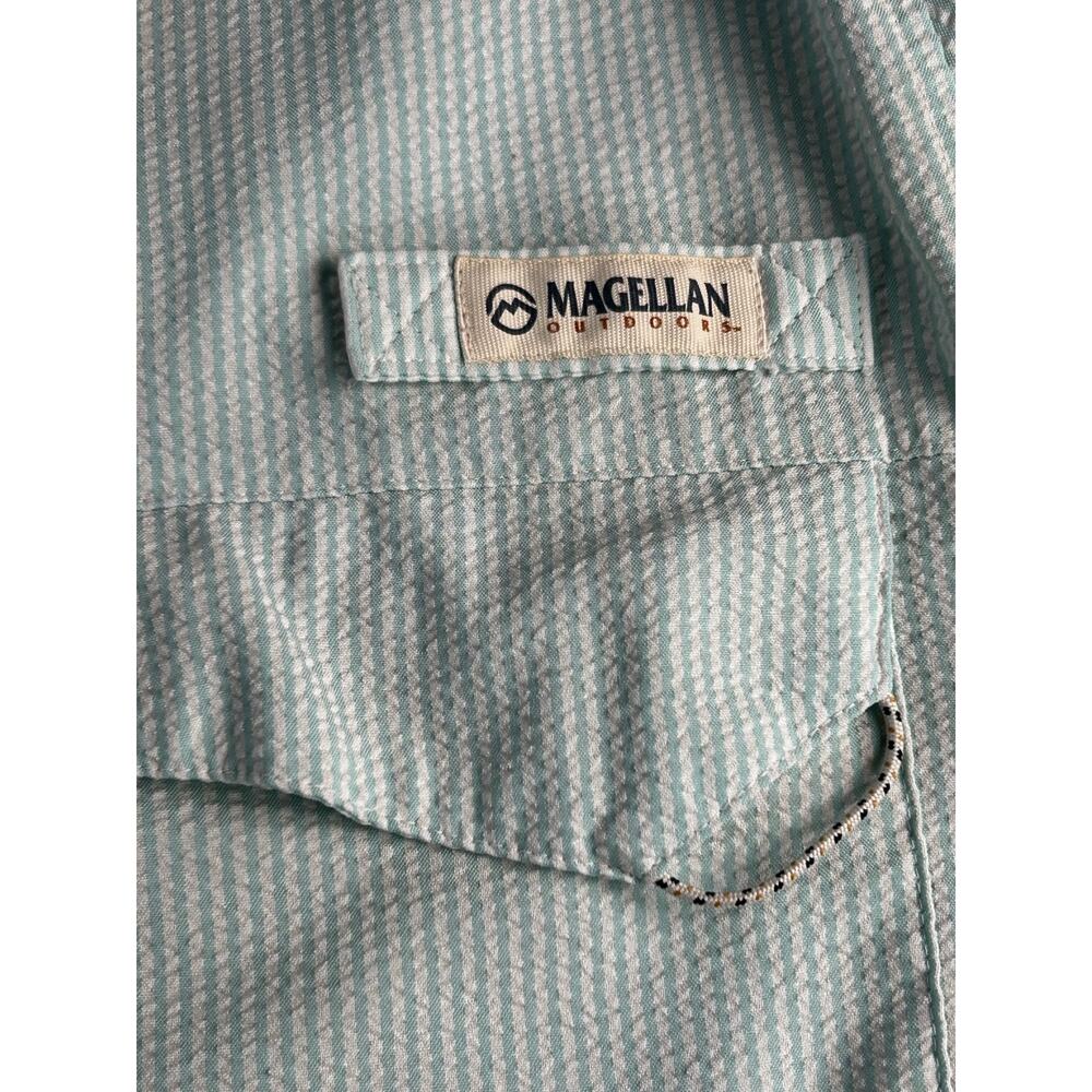 Magellan Fish Gear Fishing Shirt Men's XL Mint Green Stripe Relaxed Fit Vented - Picture 4 of 10